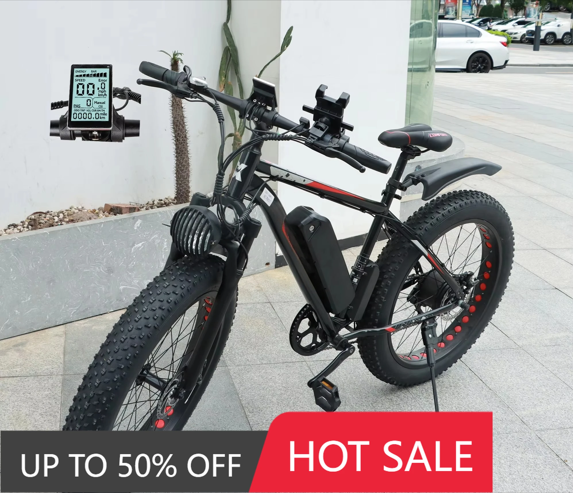 

JYF Hot Sale 26x 4 inch Fat Tire Dirt Electric Bike 500w 48v 10Ah Urban Road Electric Bike with Light Emitting Diode Light