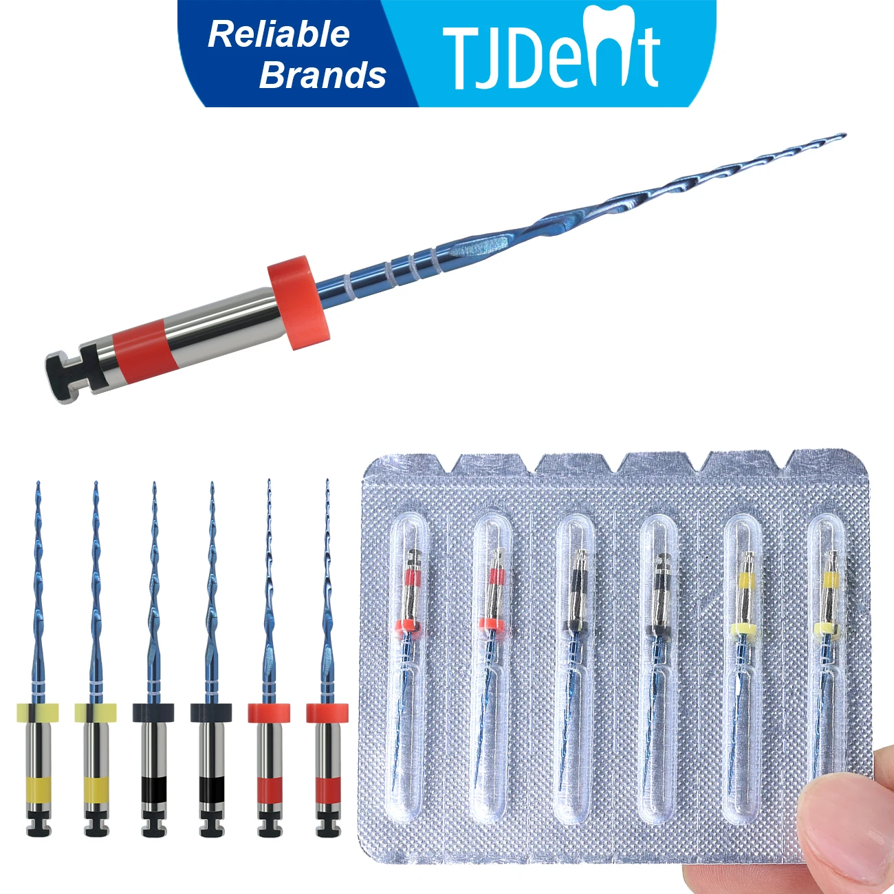 TJDent Endo Niti Only One Files Dental Blue Flexible Reciprocating Rotary Files Dentistry Materials Instruments 21mm G25/G40/G50