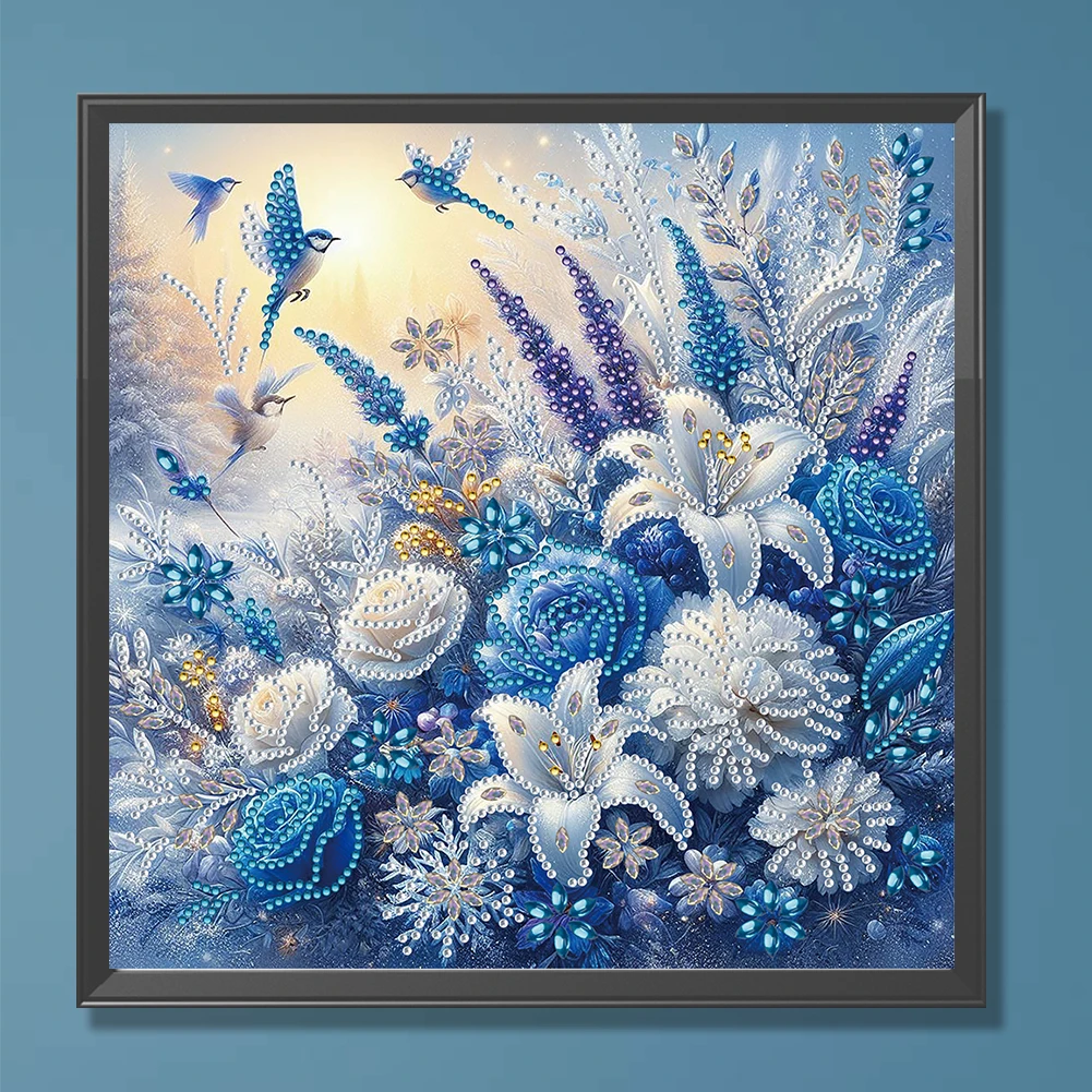 5D DIY 부분 특수 모양 드릴, 다이아몬드 페인팅 꽃 장식, 30x30cm