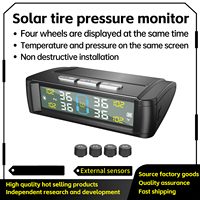 TPMS 4 External Sensors  Solar Tyre Pressure Monitoring System Parking Sensors For Cars Temperature Tire Air Pressure Gauge