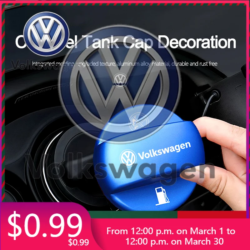 

For VW Volkswagen Car Sticker 3D Metal Tank Cover Fuel Tank Air Cap Trim For VW Golf Polo Touran Tiguan Jetta Transporter P