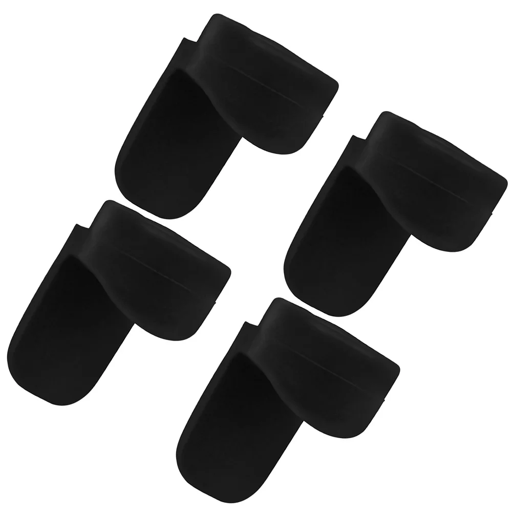 4 Pcs Clarinet Round Color Long Handle Thumb Pad (black) *4pcs Finger Support Protective Case for Silicone Rest Silica Gel