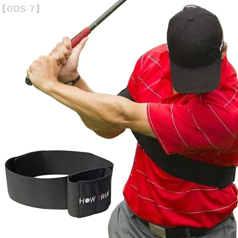 1Pc Golf Swing Training Arm Band Golf Hand Posture Corrector Golf Swing Strap Black Nylon Elastic Training Belt For Beginner【WO】