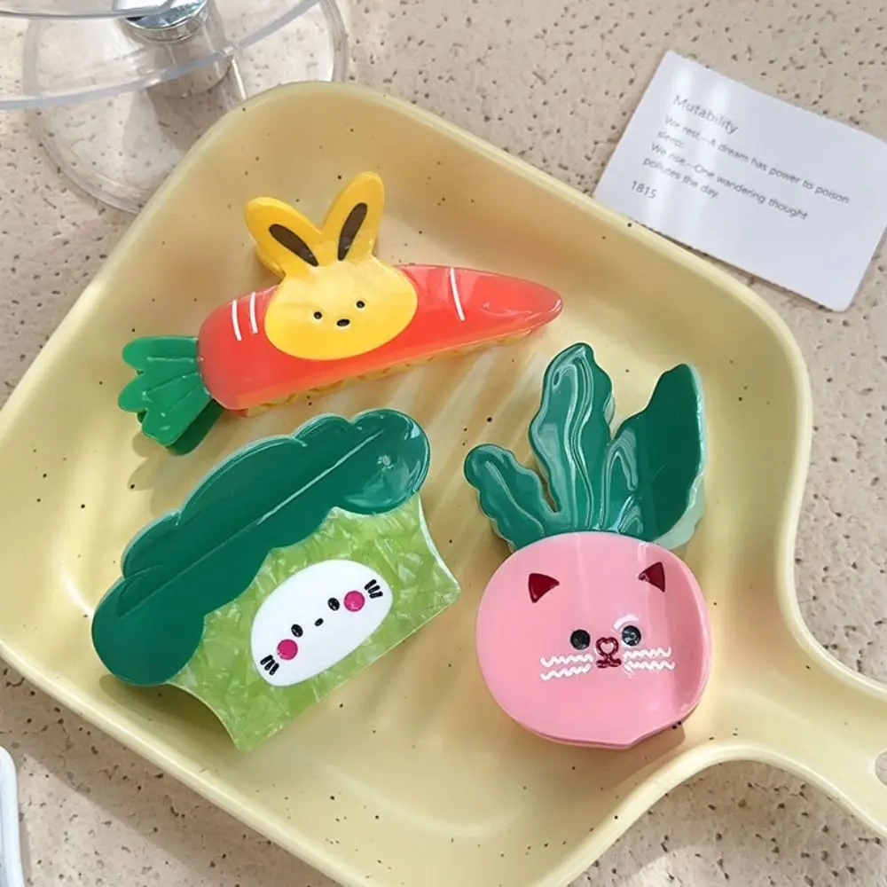 

Creative Korean Style Vegetable Hair Clip Cute Rabbit Small Shark Clip Mini Carrot Acetic Acid Claw Clip Hair Accessories