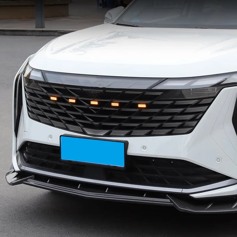 Front bumper grille LED amber lights Grille small yellow light decoration For Geely Atlas II Starray 2024 Boyue L Accessories