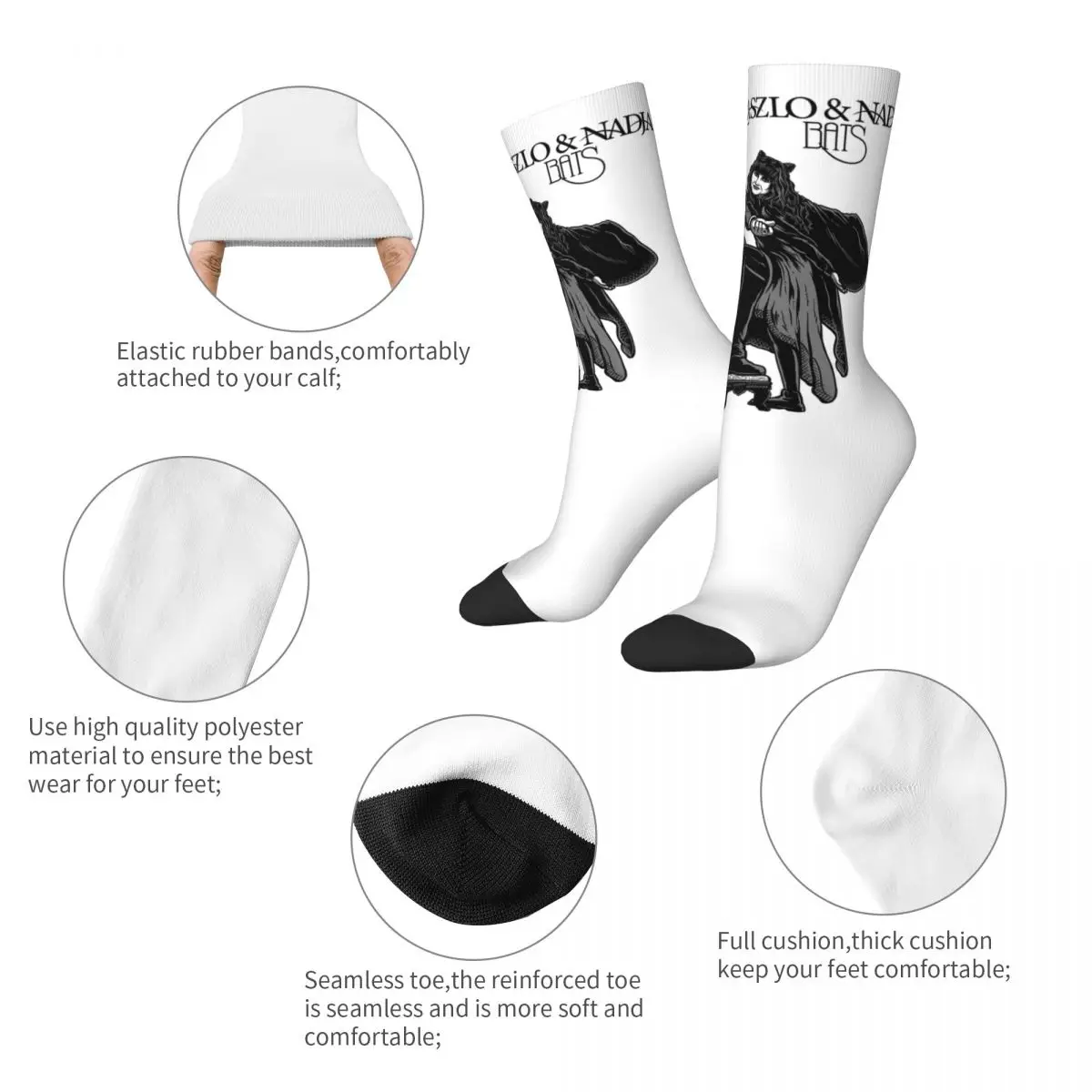 New Male Men Socks Casual Laszlo & Nadja Album Sock What We Do In The Shadows Women Stockings Spring Summer Autumn Winter