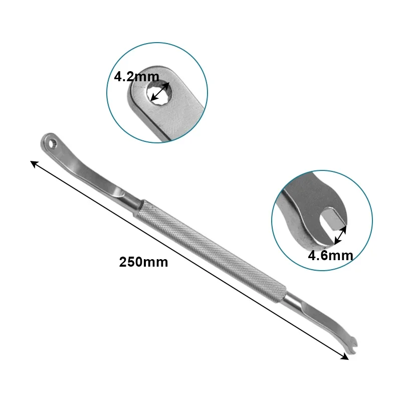 

GREATLH Double End Wrench Stainless Veterinary Orthopedic Instrument pet