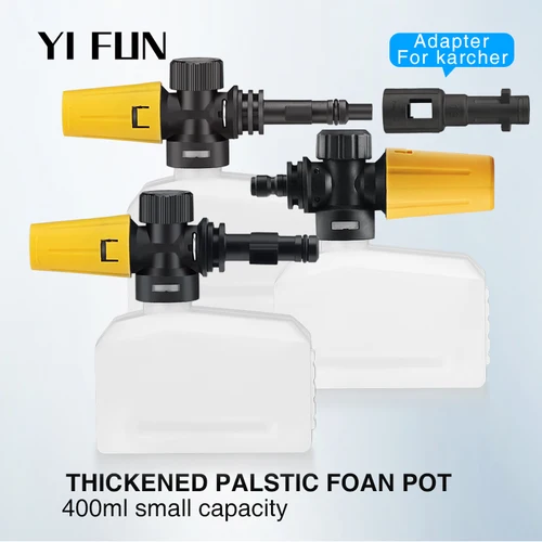 limpieza coche accesorios para auto espumador Lanza Cuadrada de Espuma de Nieve para Karcher, Limpiador de Alta Presión para Coche, K1, K2, K3, K4, K5, K6 y K7, Generador con Boquilla para Pistola de Agua, 400ML