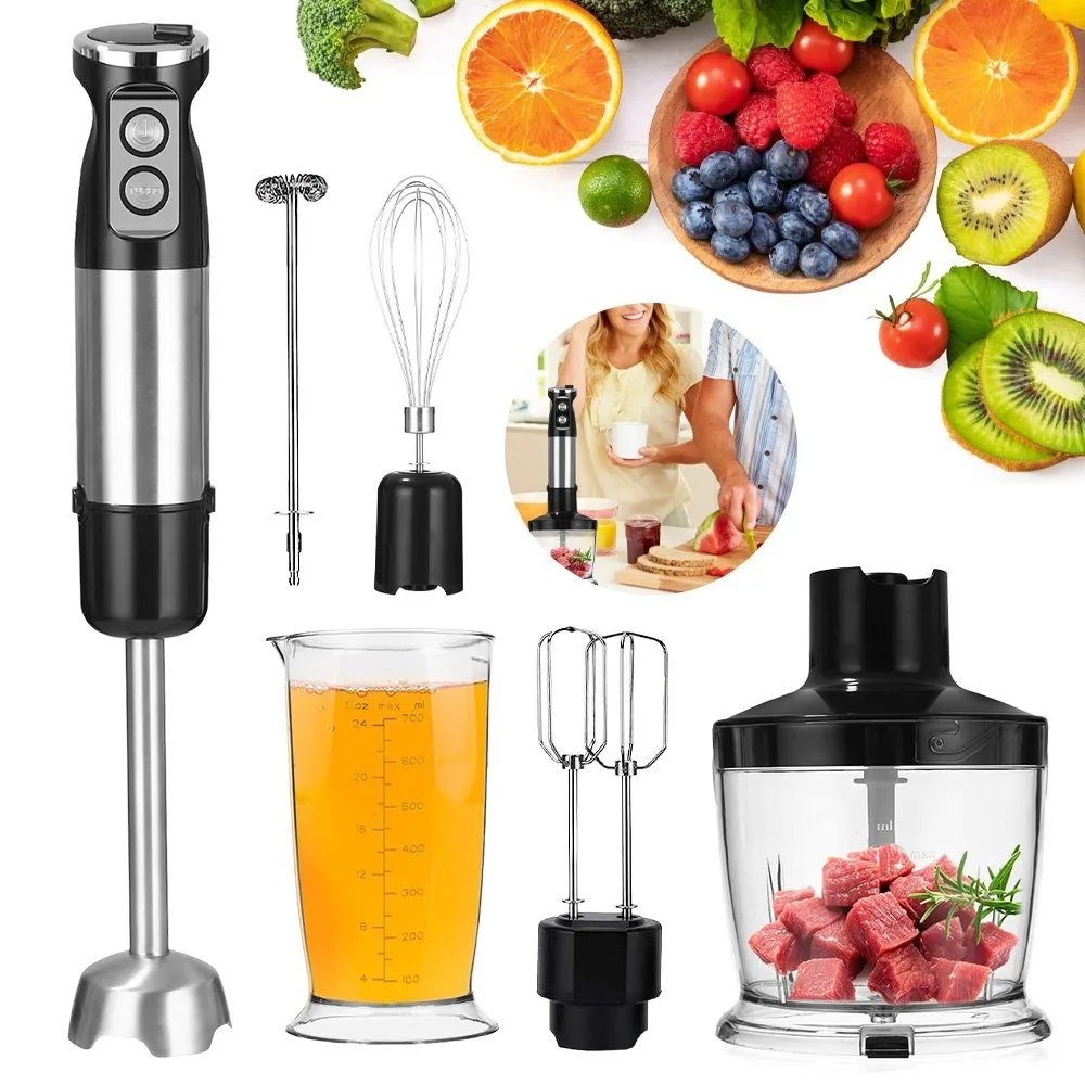 1 Set elektrischer Handmixer, 12-stufig einstellbar, sehr geeignet für alle Arten von Aufgaben in der Küche. Mit dem Zerkleinerer können Sie Zwiebeln, Fleisch, Käse und so weiter zusammenstreicheln.