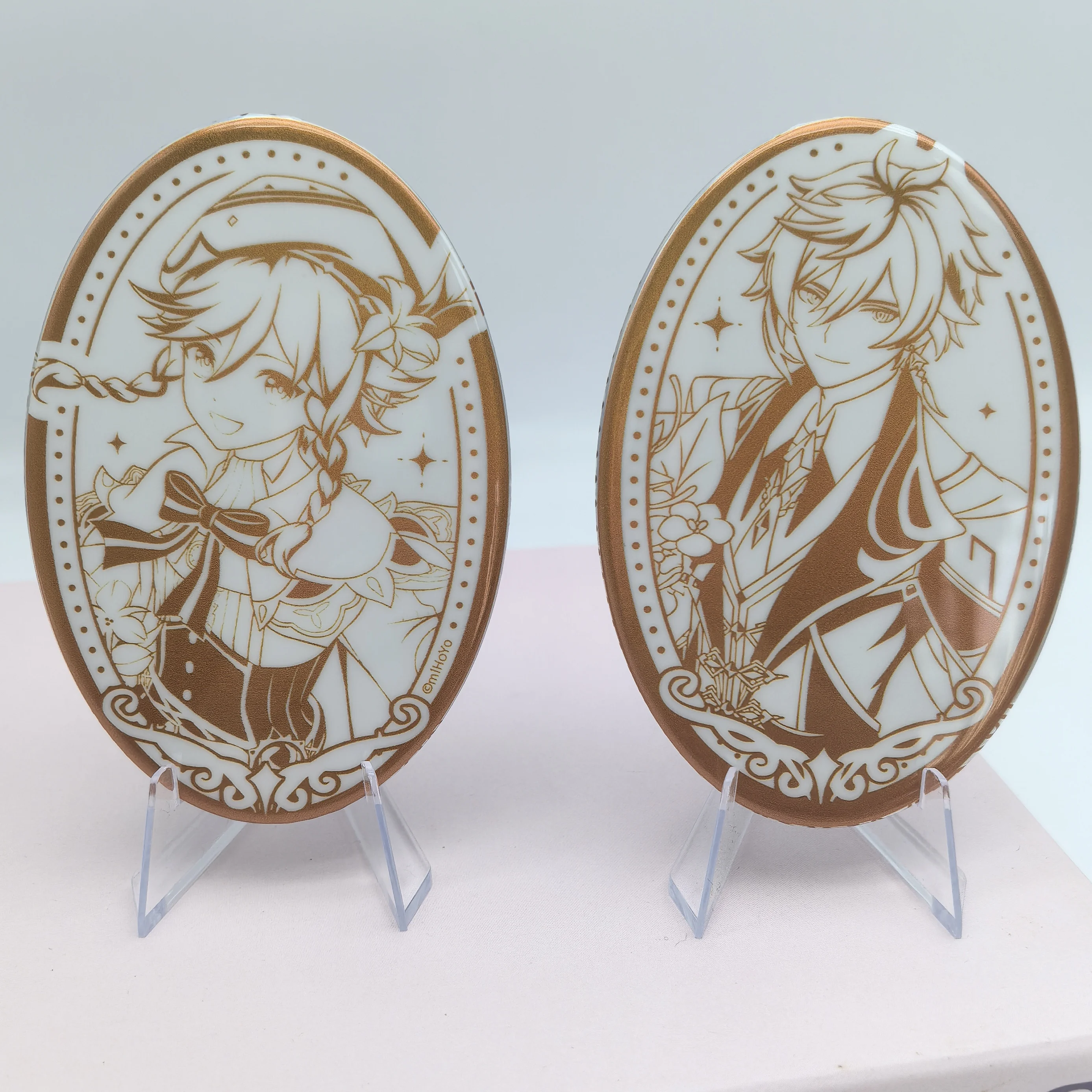 1PC Genshin Impact Venti Furina Columbina Cute Anime Brooch Pins Badge Sticker Patches Print Bling Fashion Gift For Cosplay Acce