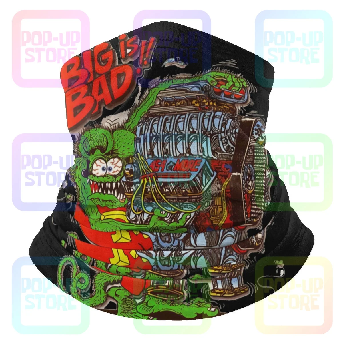 Ed Big Daddy Roth Rat Fink Outrageous Hot Rod Microfiber Neck Gaiter Bandana Scarf Soft Camping Mountaineering