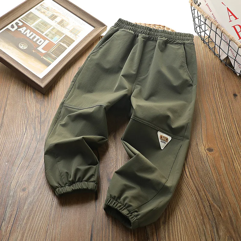 IYEAL  Children Clothes Boys Pants Cotton Long Teenage Boys Clothing Casual Pants Kids Trousers Big Size 4 6 8 10 12 14Years