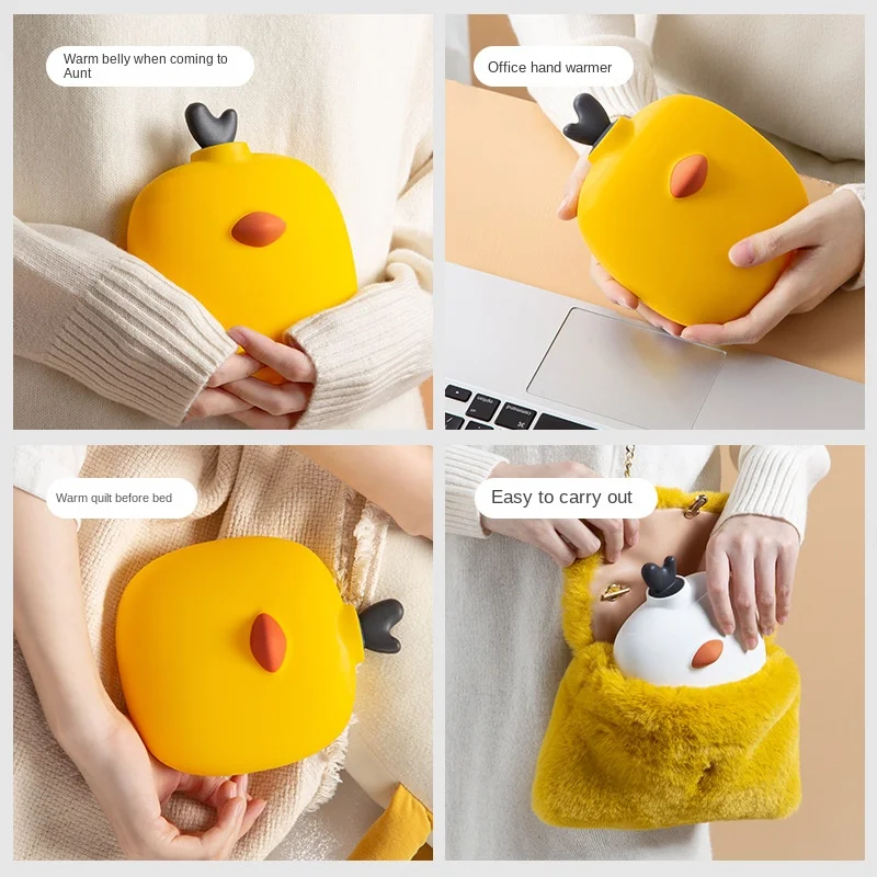 Food Grade Silicone Hand Warmer Explosion-proof Leakproof Hot Water Bag Creative Anti-hot Baby