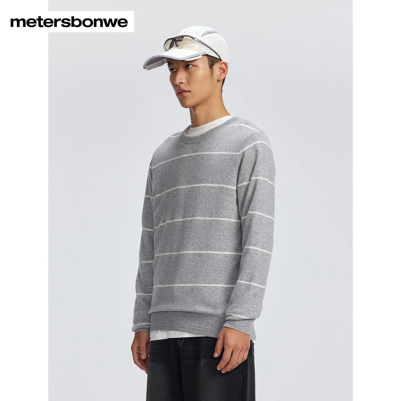 Metersbonwe-Men's 100% Wool Round Collar Long-Sleeved Sweater  Multi-Color Soft Comfortable Jumper Fluffy Warm Winter