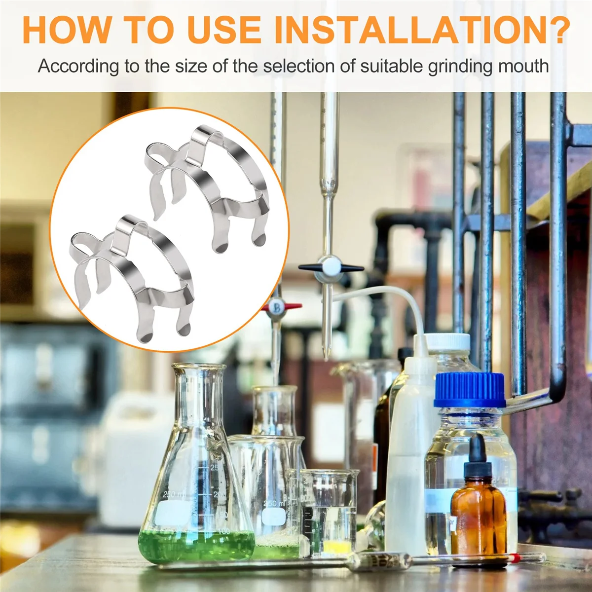 ガラス接地クランプ用ステンレス鋼クリップ,2個,24 #, 24, 29, 24, 40