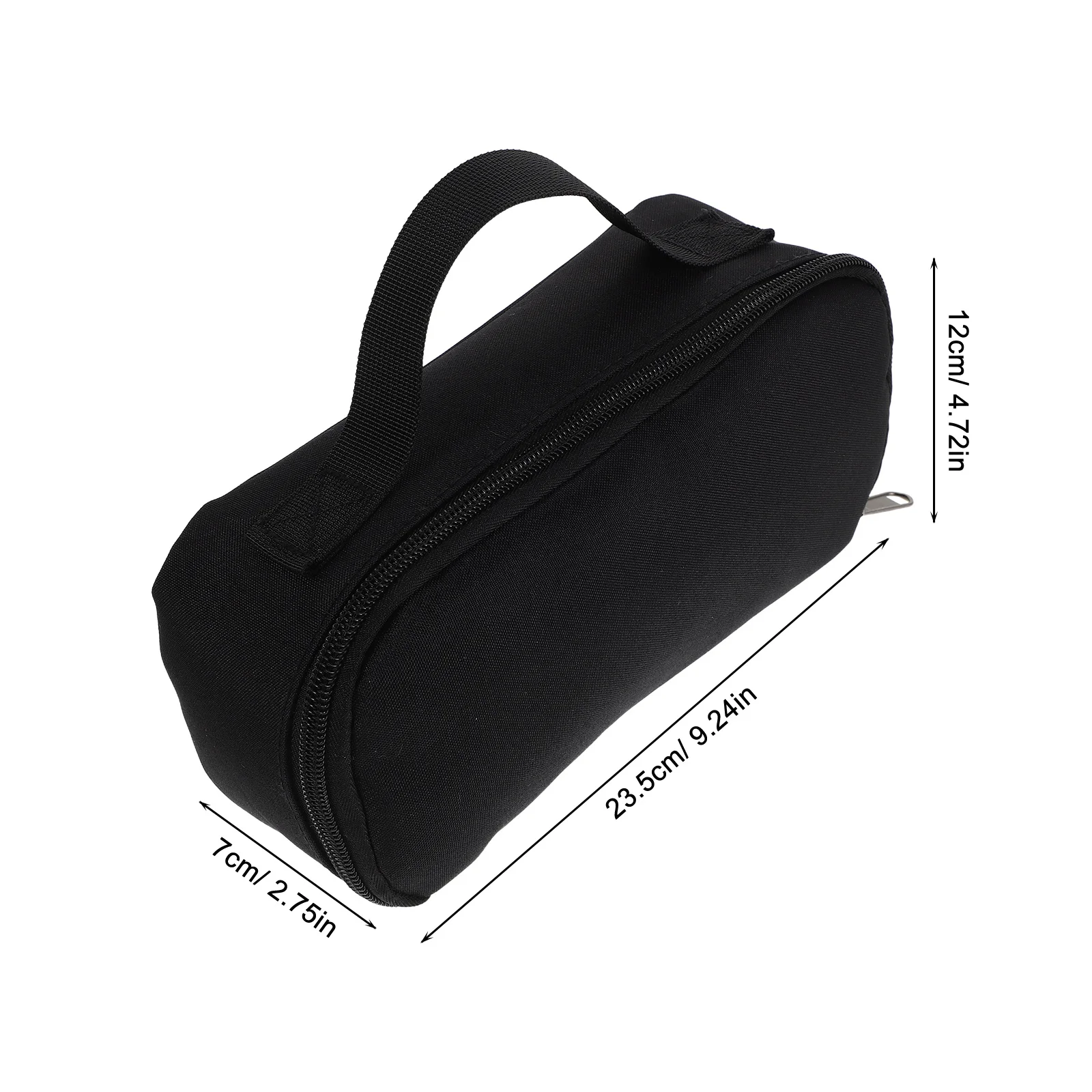 Uroczy czarny piórnik o dużej pojemności, etui dla nastolatków, dziewcząt i chłopców, wytrzymała tkanina Oxford, gładki metalowy zamek błyskawiczny, przenośny uchwyt, stylowy.