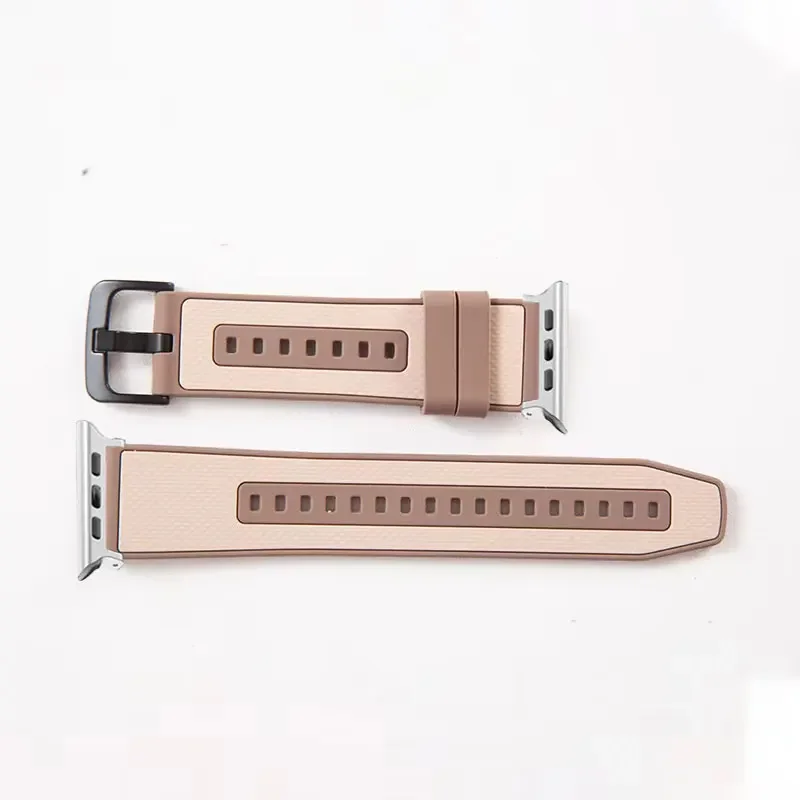 Two Color Silicone Strap For Apple Watch Ultra 4 3 Band 49mm 44mm 45 42 46mm Correas Bracelet iWatch Series 12 11 10 9 8 SE 40mm