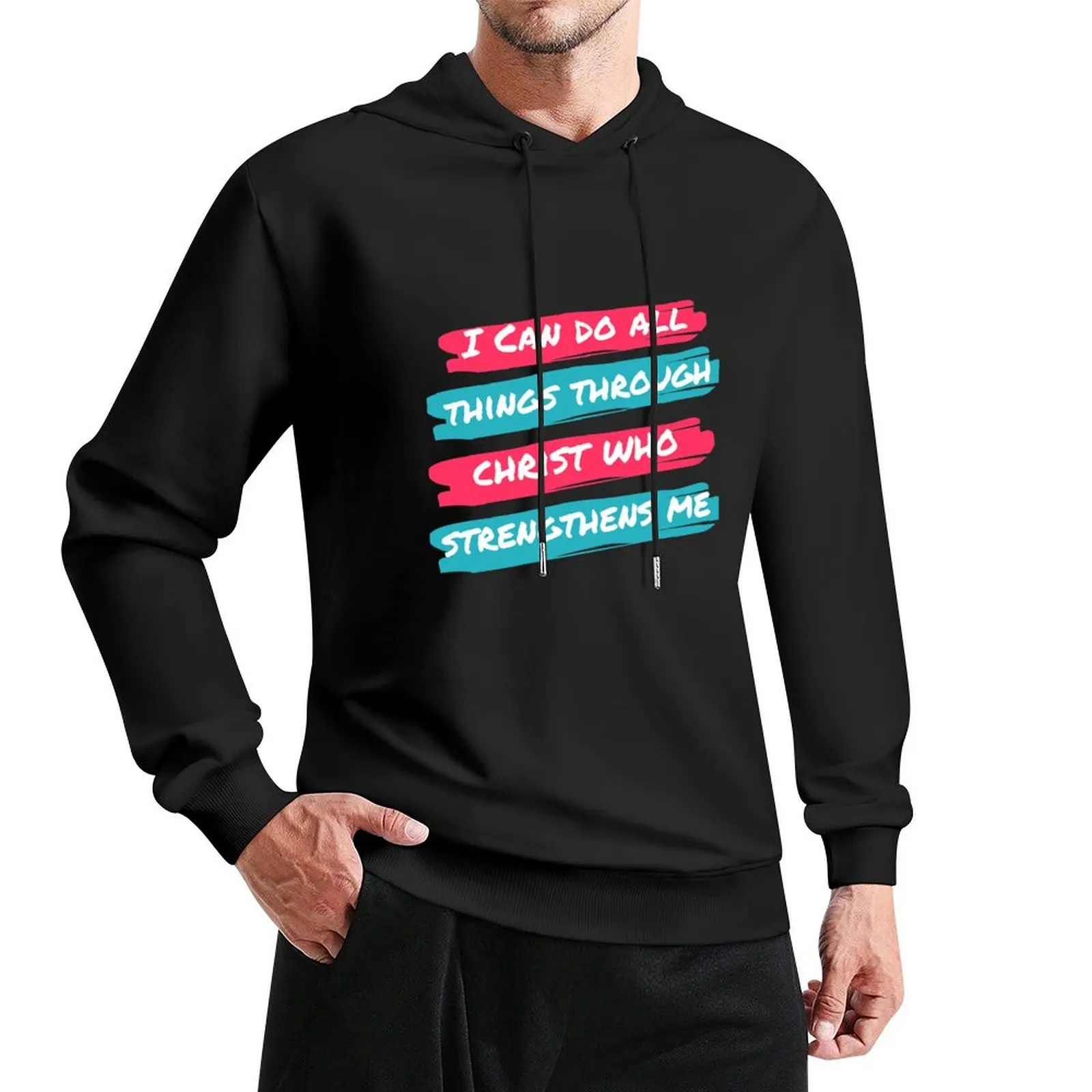 I Can Do All Things Through Christ Motivational Pullover Hoodie mens designer clothes designer hoodies