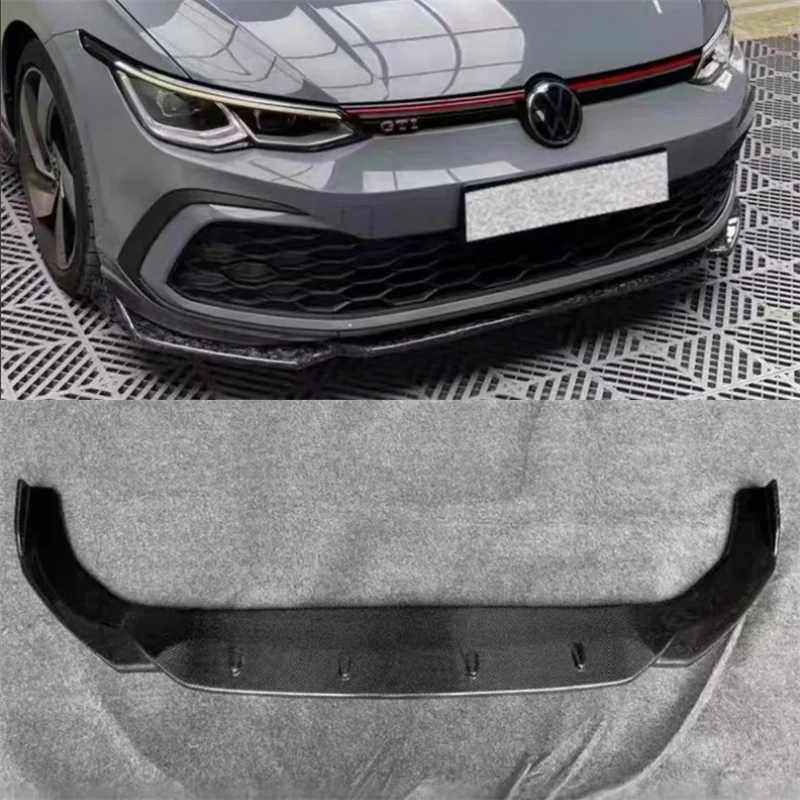 

For Volkswagen Golf 8 GTI Real Carbon Fiber Front Lip Front Bumper Lower Lip Under Spoiler Splitter Accessories Body Kit