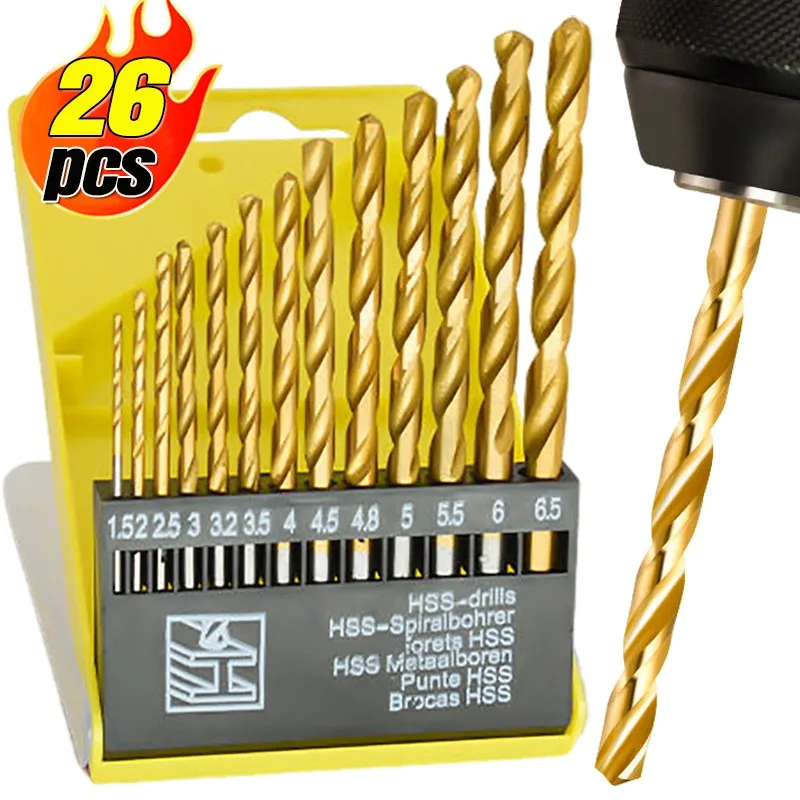 

Twist Drill Bits Set High Speed Steel Drill Bit For Woodworking Plastic Tile Concrete Drilling Hole Electric Tool Accessories