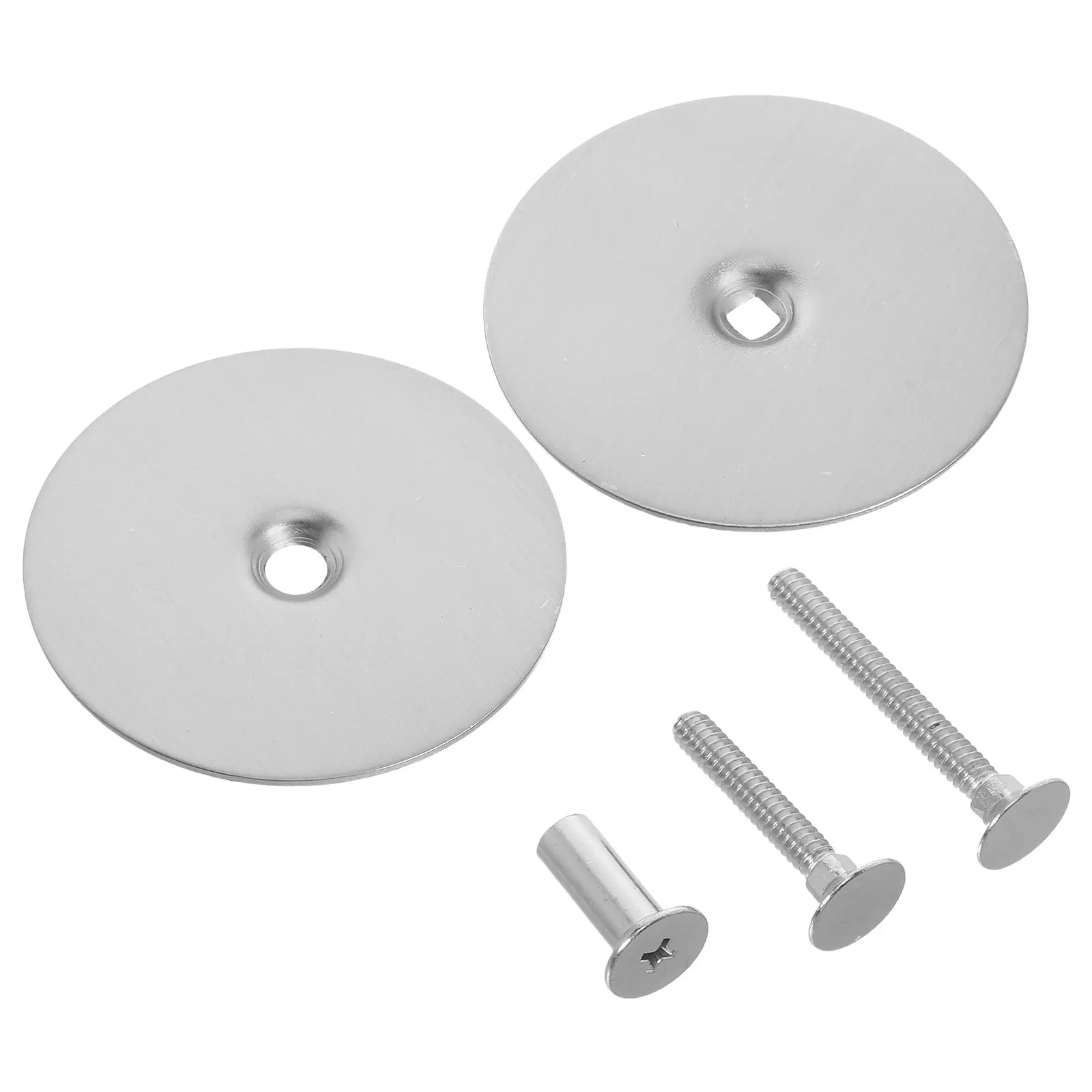 2Pcs Door Hole Cover Plates Stainless Steel Round Door Knob Hole Filler Deadbolt Cover Plate Home Security Handle Repair 67Mm