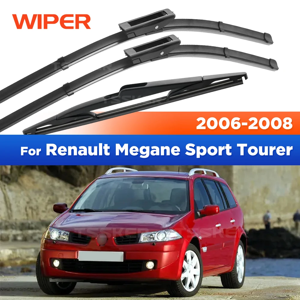 For Renault Megane Sport Tourer 2006-2008 2007 Wiper Front & Rear Wiper Blades Windshield Windscreen Window Brushes 24
