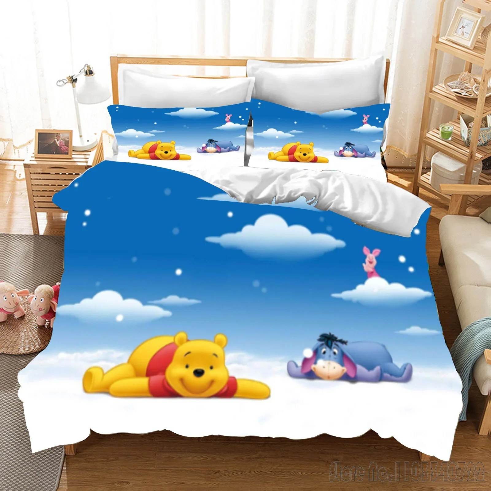 Winnie The Pooh Love Child Duvet Cover Set HD Comforter Cover Bedclothes for Kids Bedding Sets Bedroom Decor