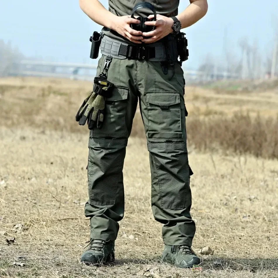 Taktische Hosen für Herren, Outdoor-Cargohosen mit mehreren Taschen, Militär-Kampfhosen, strapazierfähige Wander- und Arbeitshosen für Herren. – Detail 12