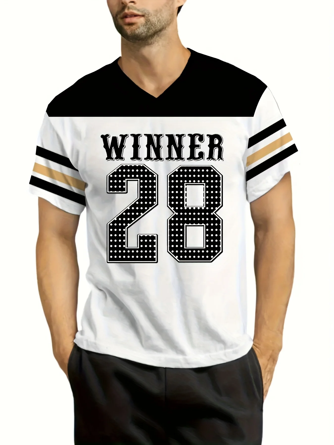 

The new men's T-shirt for summer 2025 is a casual fashionable sporty breathable and comfortable 3D letter print