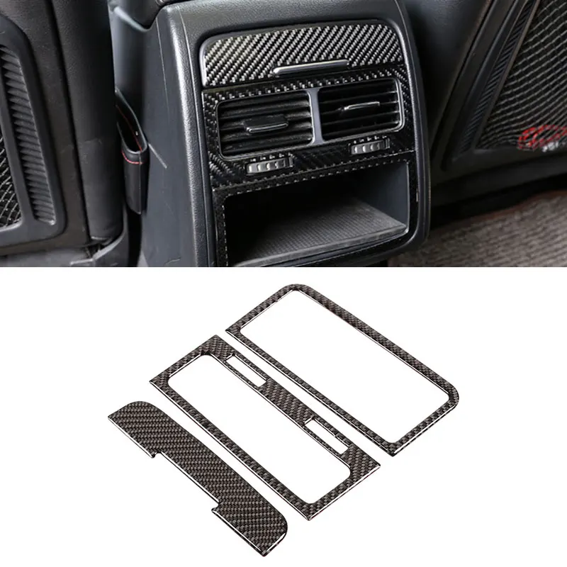 

For VW Touareg 2011 2012 2013 2014 2015 2016 2017 2018 Carbon Fiber Interior Rear Air Conditioning Air Outlet Vent Cover Trim