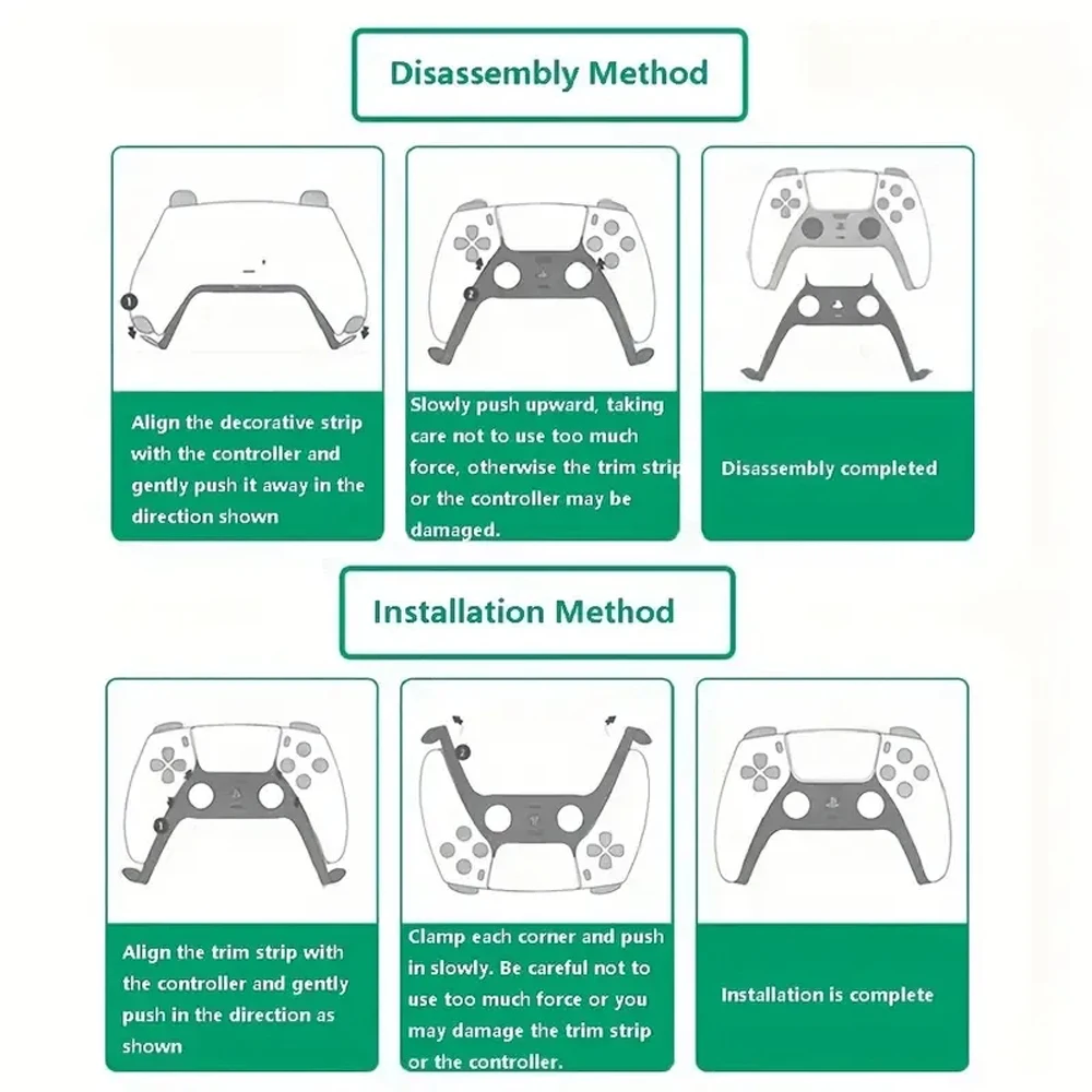 Chrome DIY Replacement Controller Shell Glossy Decorative Trim Shell Custom Plates Cover Compatible With PS5 Controller