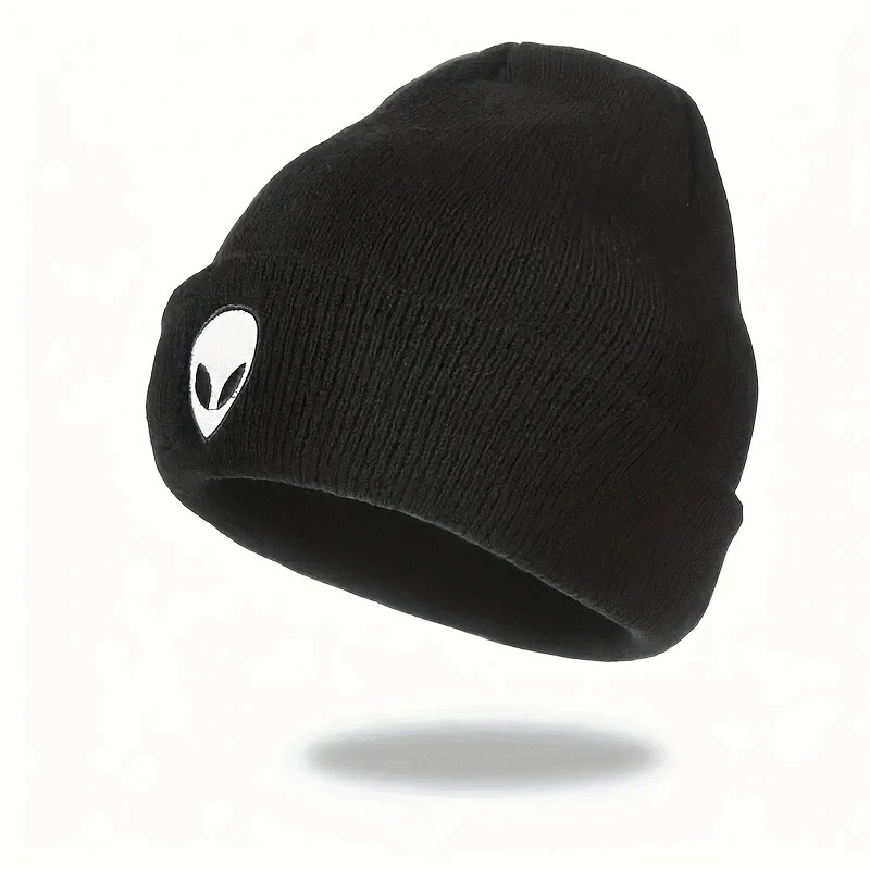 Ski Caps Y2K wind embroidered alien knit hat outdoor cold casual winter warm cold hat suitable for daily commuting