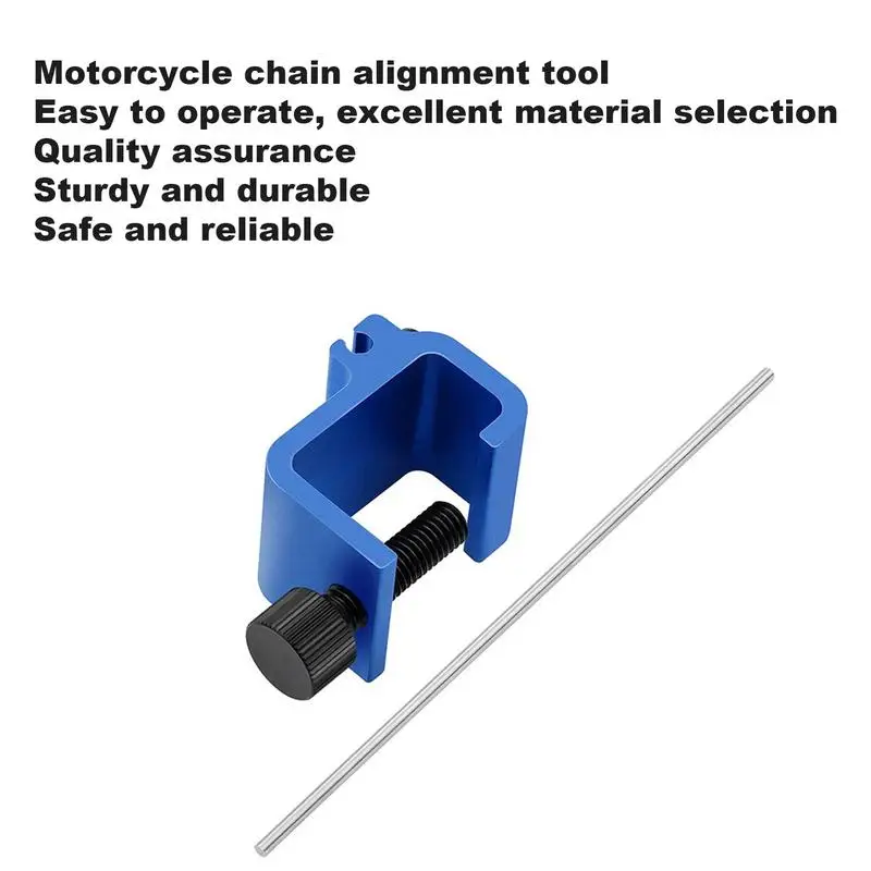 Herramienta de cadena de motocicleta, ajustador de cadena profesional, aleación de aluminio, portátil, herramienta de alineación rápida y precisa para motocicletas y vehículos todo terreno