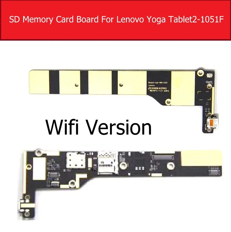 Genuine wifi Version SD Memory Card Adapter Board For Lenovo YOGA tablet 2 1051F Blade2-10W TF Card Reader Board Replacement