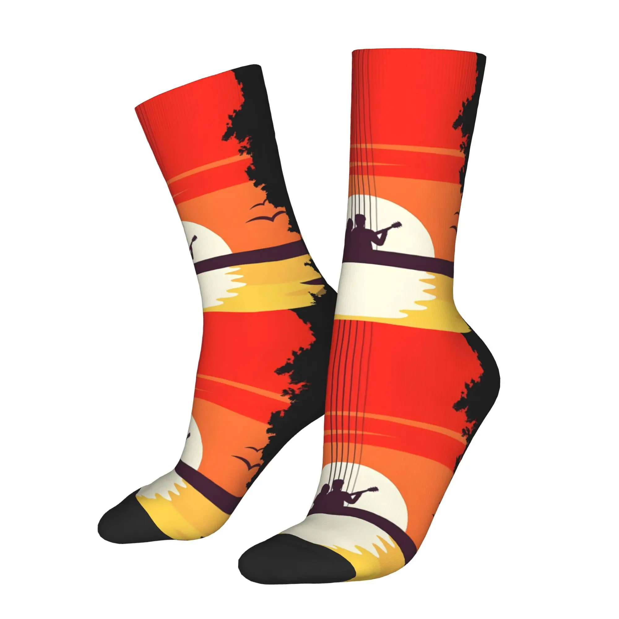 

Guitar Musical Instrument Music Men Cycling Socks All Season Breathable Athletic Crew Socks for Spring Summer Fall Winter