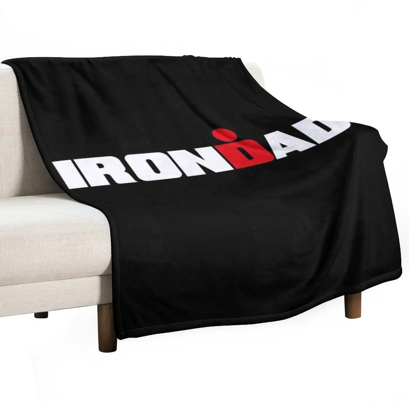 

IronDad, Triathlon Dad, Triathlete Daddy Throw Blanket Softest Soft Plaid Blankets