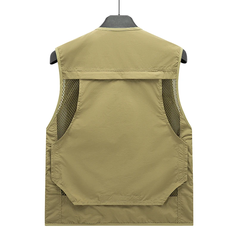 Summer Thin Mesh Vest Outdoor Sportsfor Jackets Bigsize Bomber Sleeveless Vest Casual Tactical Work Wear Camping Fishing Vests