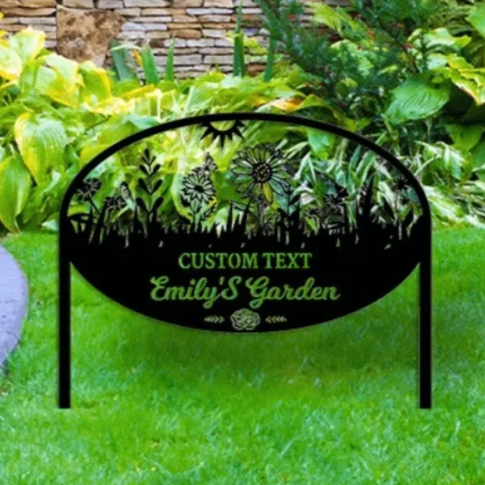 

Butterfly Motif themed Custom Metal Sign Personalized Greeting Stake for Outdoor Lawn, House Number, and Wall Sculpture