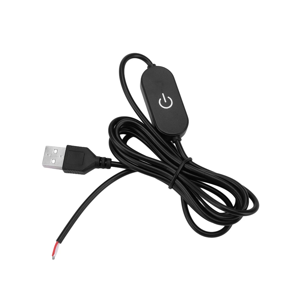 Cable de interruptor de atenuación táctil USB DC5V 2A, 1,5 M, USB 2.0A a 2 cables, controlador de atenuación de salida para tiras de luces LED de un solo canal