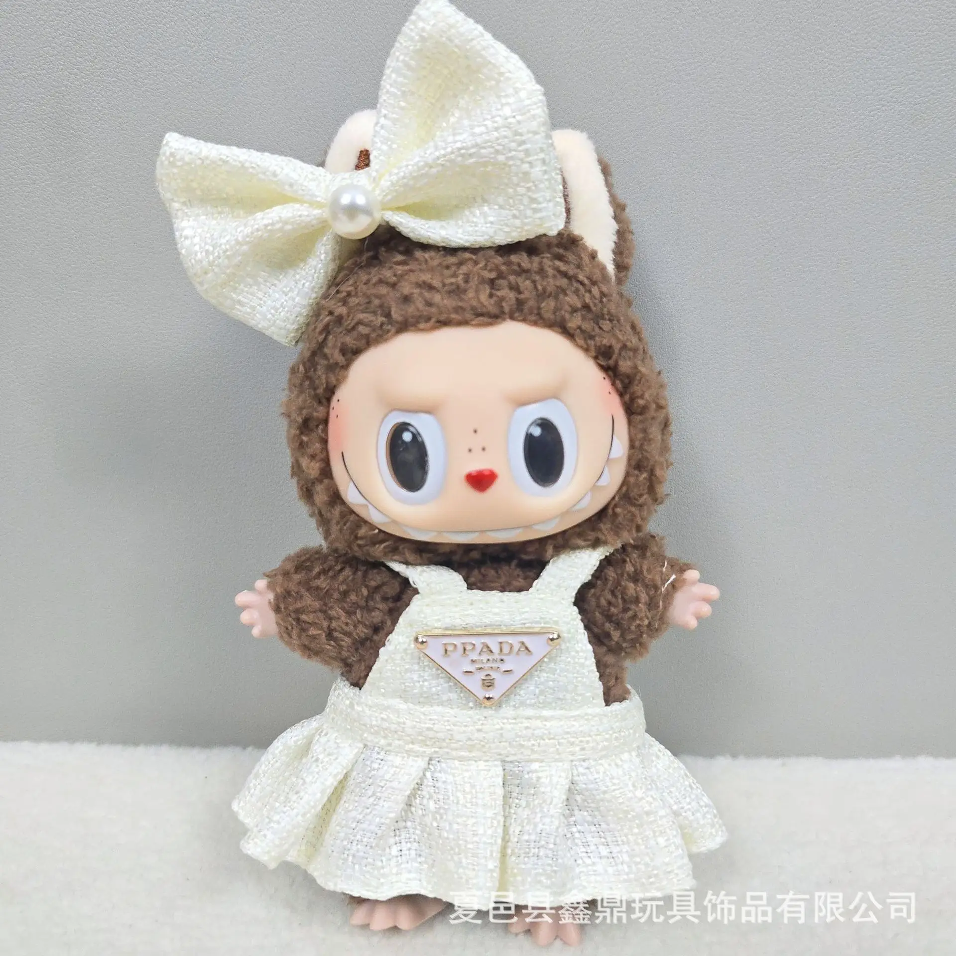 

For 17cm Labubu Doll Dress with Bow Inverted Triangle Two-Piece Set Doll Accessories Doll Ropa Clothing V1 V2 V3 Dress
