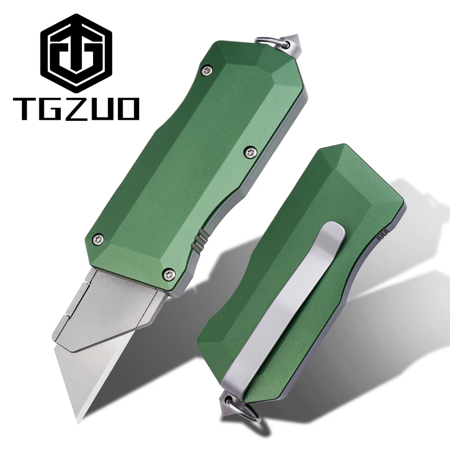Coltello multiuso in lega di alluminio Multiutensile mini strumento EDC Taglierina per carta Strumento tascabile da campeggio esterno dotato di 10 lame affilate
