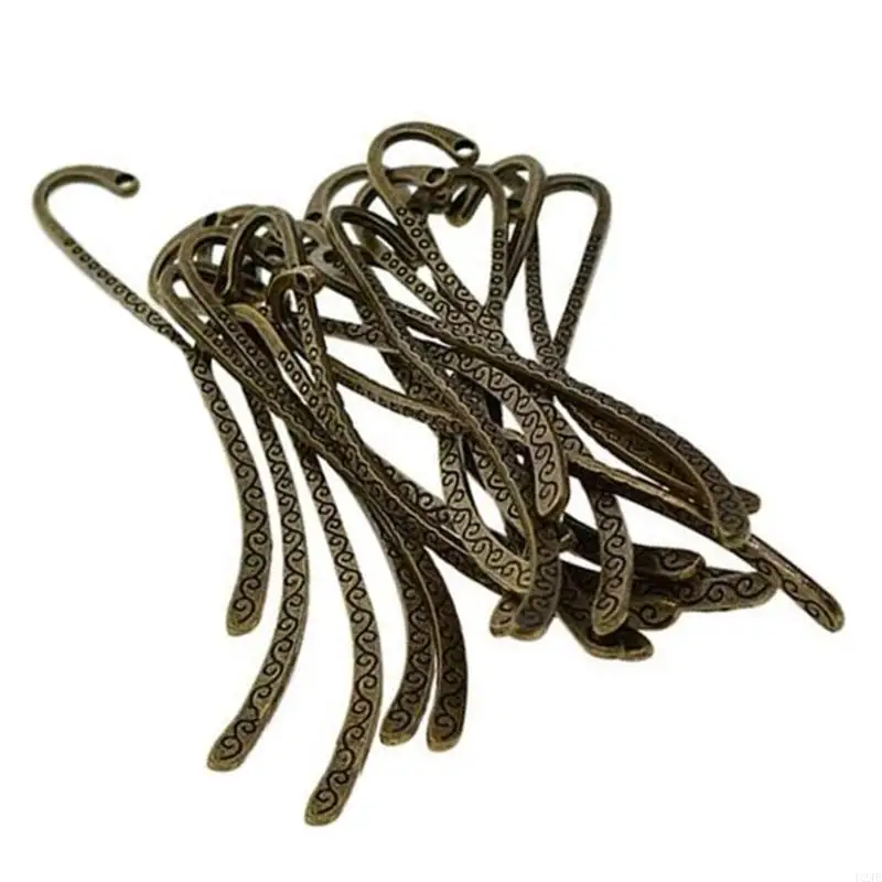 U2je 30pcs vintage terukir logam hook untuk pembaca pecinta buku