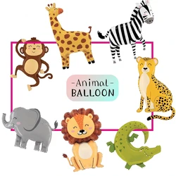 Lovely Smile Forest Animal Balloon Lion Monkey Jungle Theme Birthday Party Decoration Aluminum Film Balloon