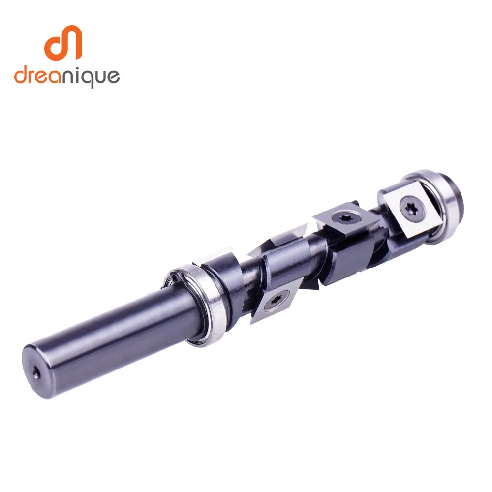 Dreanique 1pc Carbide Insert Flush Trim with Top&Bottom Bearings 19mm Dia x 1/2\