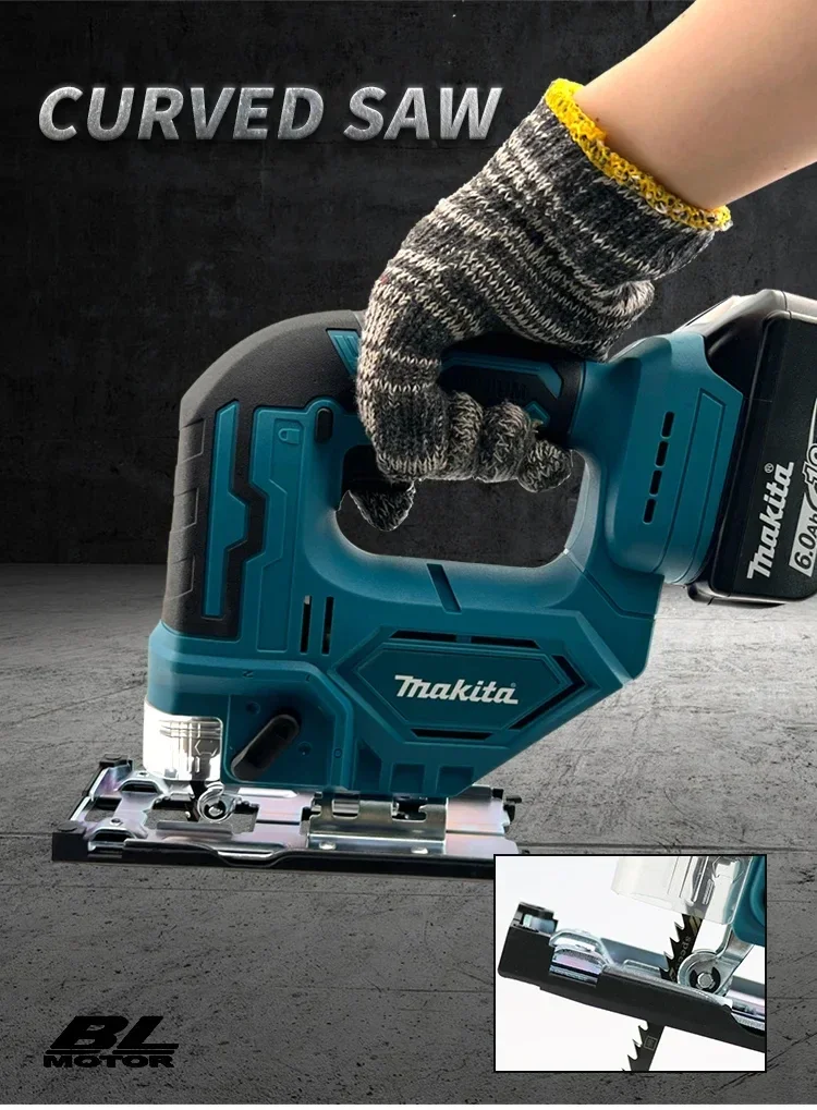 

Makita DJV182 Cordless Jigsaw:18V,300W,0-2700rpm,80mm Stroke,±45° Cutting Angle,For Wood/Plastic/Metal Cutting Jobs