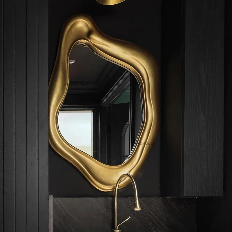 American LED Anti-fog Bath Mirrors Designer Home Smart Vanity Mirror Nordic Mirror for Decorative Luxury Irregular Makeup Mirror