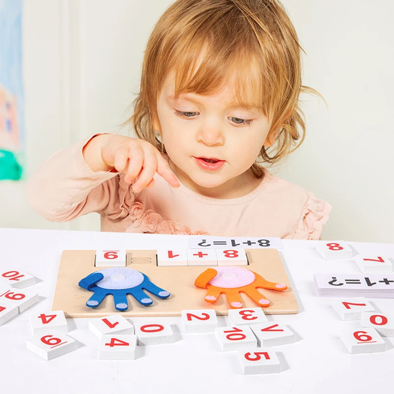 수학 손가락 계산 나무 숫자 수학 학습 게임 몬테소리 장난감 지적 개발 교육 보조 유아를위한 선물