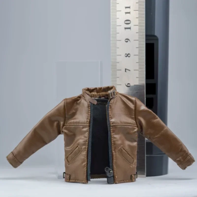 [only Coat] 1/12 FRS Male Soldier  PU Coat Jacket for 6'' Mezco Notaman GW