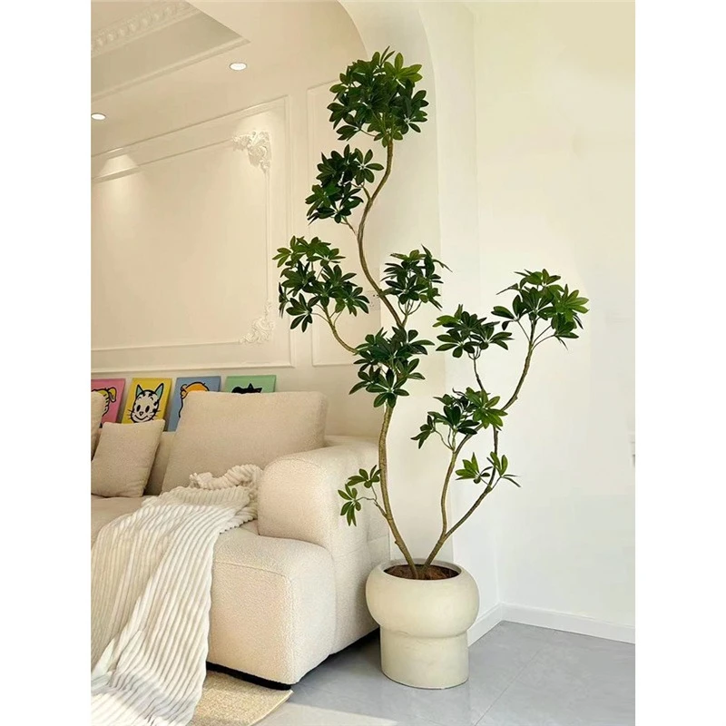 محاكاة، نباتات خضراء، داخلية، نباتات بوعاء، راقية، فاخرة خفيفة، غرفة معيشة، نباتات مزيفة