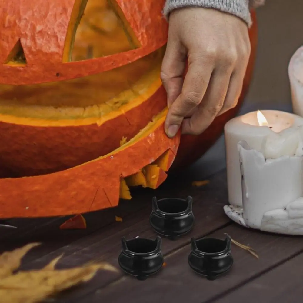 10Pcs/set Miniature Halloween Mini Pot Delicate Drop-resistant Halloween Decor Jar Cute Shape Candy Bucket Pot Home Decor